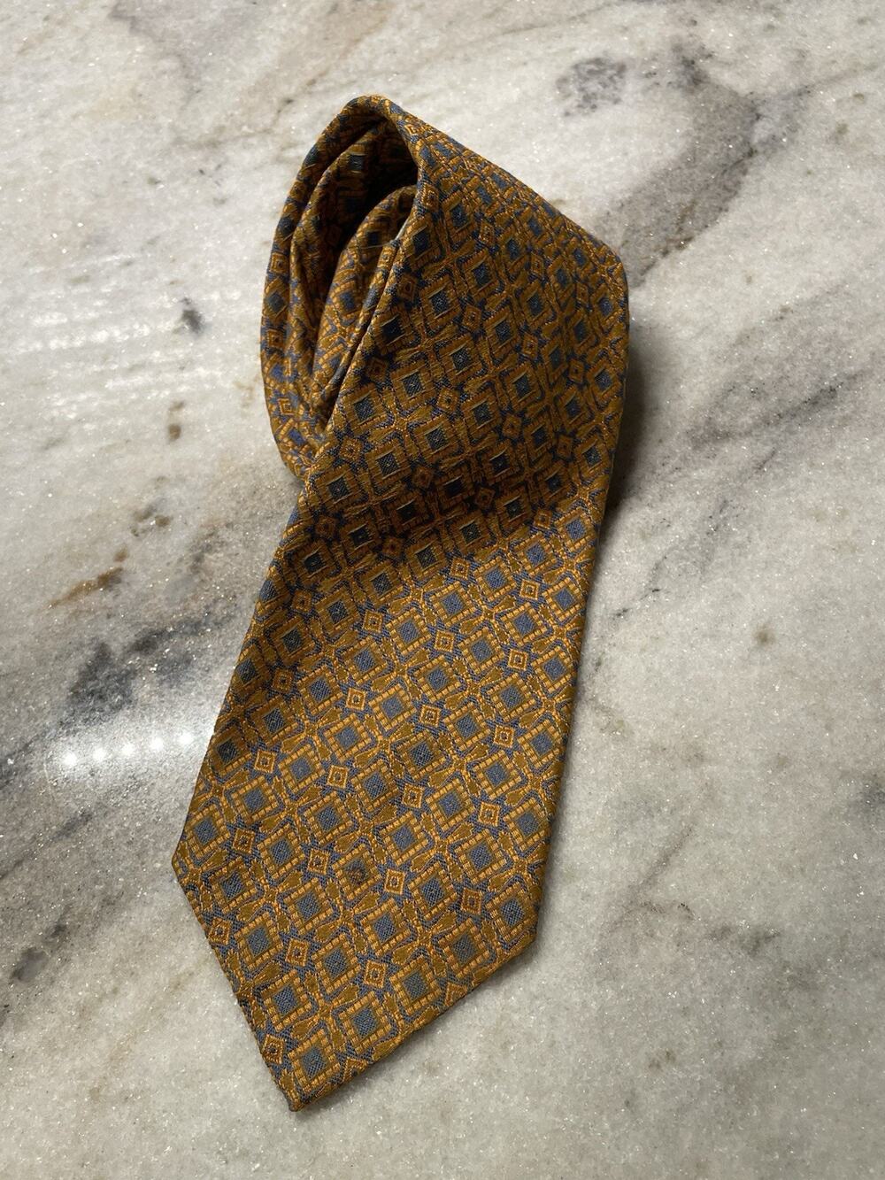 Vintage Stag Shop Kipper Geometric Design Necktie Tie